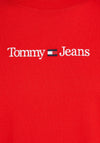 Tommy Jeans Classic Linear Logo T-Shirt, Deep Crimson