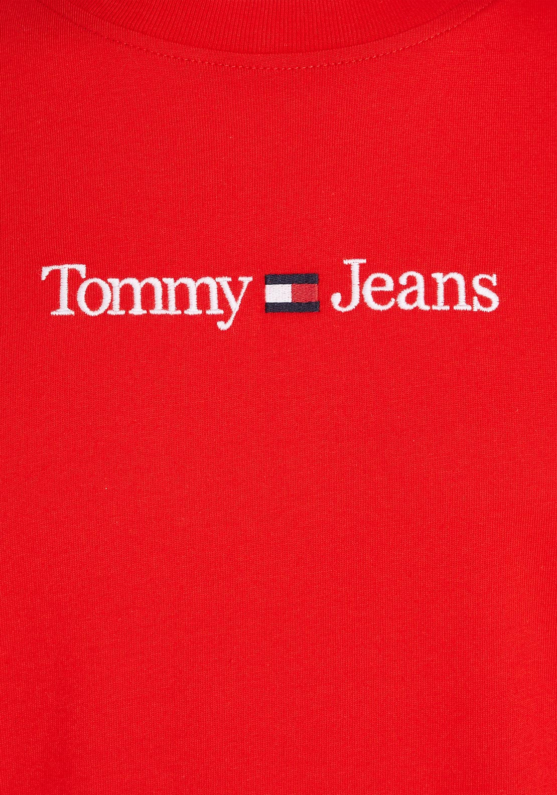 Tommy Jeans Classic Linear Logo T-Shirt, Deep Crimson