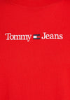Tommy Jeans Classic Linear Logo T-Shirt, Deep Crimson