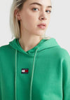 Tommy Jeans Womens Centre Badge Hoodie, Coastal Green