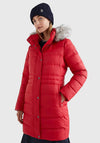 Tommy Hilfiger Womens Down Filled Long Coat, Red