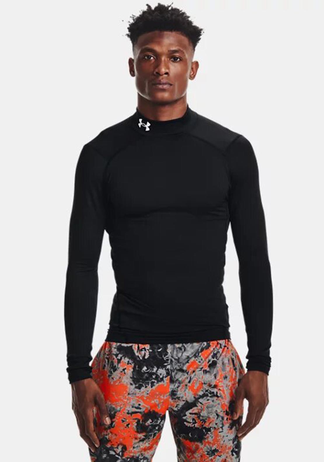 Under Armour Cold Gear Compression Mock Neck Top, Black
