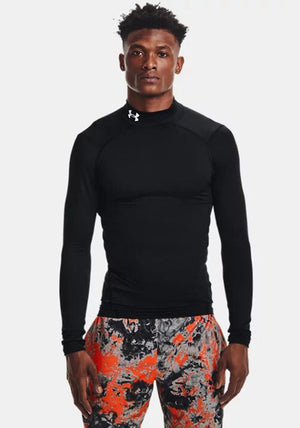 Under Armour Cold Gear Compression Mock Neck Top, Black