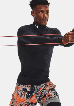 Under Armour Cold Gear Compression Mock Neck Top, Black