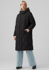 Vero Moda Adela Long Quilted Oversized Coat, Black