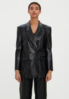 Vero Moda Dareen Faux Croc Oversize Blazer, Black