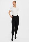 Vero Moda Laura Satin Trim Barrel Trousers, Black
