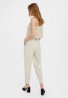 Vero Moda Laura Satin Trim Barrel Trousers, Oatmeal