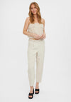 Vero Moda Laura Satin Trim Barrel Trousers, Oatmeal