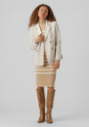Vero Moda Laura Satin Collar Blazer, Oatmeal
