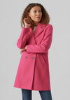 Vero Moda Double Breasted Coat, Pink Yarrow