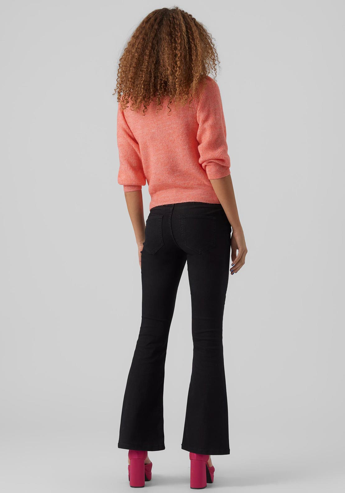 Vero Moda Three Quarter Sleeve Jumper, Georgia Peach