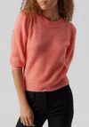 Vero Moda Three Quarter Sleeve Jumper, Georgia Peach
