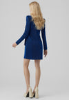 Vero Moda Wild Metallic Wrap Front Mini Dress, Dazzling Blue