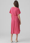 Vero Moda Saki Wrap Midi Dress, Pink Yarrow