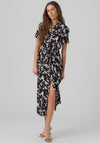Vero Moda Abstract Print Maxi Shirt Dress, Black
