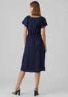 Vero Moda Milo Linen Blend Midi Dress, Navy Blazer