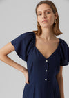 Vero Moda Milo Linen Blend Midi Dress, Navy Blazer
