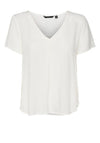 Vero Moda Brit V Neck Top, Snow White