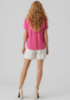 Vero Moda Brit V Neck Top, Pink Yarrow