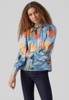 Vero Moda Renee Twist Neck Print Top, Little Boy Blue