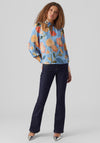 Vero Moda Renee Twist Neck Print Top, Little Boy Blue