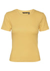 Vero Moda Ezra Short Sleeve Top, Golden Cream