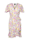 Vero Moda Emma Floral Wrap Mini Dress, Pastel Multi