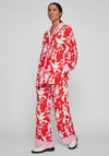 Vila Kikki Print Long Shirt, Flame Scarlet