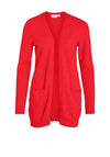 Vila Soft Knit Open Cardigan, Flame Scarlet