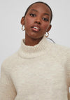 Vila Melia High Neck Jumper, Super Light Natural