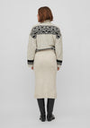 Vila Melia Knit Midi Skirt, Super Light Natural