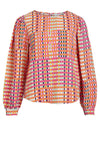 Vila Pipe Check Print Top, Multi