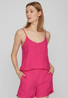 Vila Paya Button Detail Vest Top, Pink Yarrow