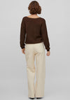 Vila Freya Wide Leg Jeans, Birch