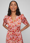 Vila Naria Floral Wrap Midi Dress, Tigerlily