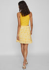Vila Imia Printed Crepe Wrap Mini Skirt, Solar Power