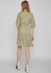 Vila Ditsy Floral Wrap Mini Dress, Calliste Green