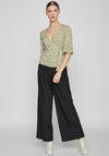 Vila Ditsy Floral Wrap Top, Calliste Green