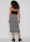 Vila Ditsy Floral Wrap Midi Skirt, Black