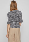 Vila Ditsy Floral Wrap Top, Black