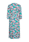 Vila Kikki Floral Wrap Midi Dress, Alhambra