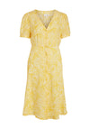 Vila Imia Button A-Line Midi Dress, Solar Power