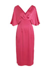 Vila Moma Satin Maxi Dress, Pink Yarrow