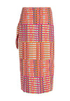 Vila Pipe Check Wrap Midi Skirt, Multi