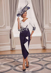 Veni Infantino Draped Ruffle Dress, Ivory & Navy