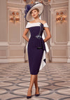 Veni Infantino Modern Flare Midi Dress, Navy & Ivory