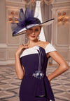 Veni Infantino Modern Flare Midi Dress, Navy & Ivory