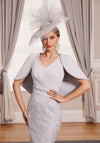 Veni Infantino Cape Sleeve Midi Dress, Silver