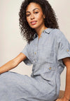 White Stuff Reno Linen Shirt Dress, Blue